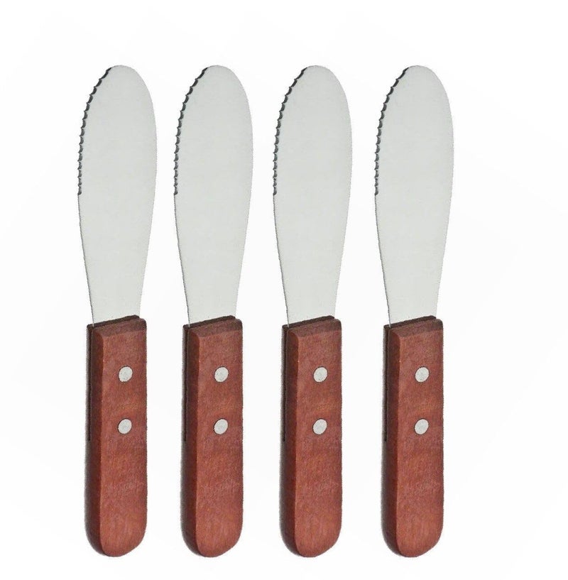 Great CredentialsÂ© Wide Stainless Steel Spreader Kitchen Knives for Sandwiches Butter Cheese set of 4 - Image 1